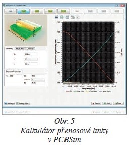 Obr. 5 Kalkulátor přenosové linky v PCBSim